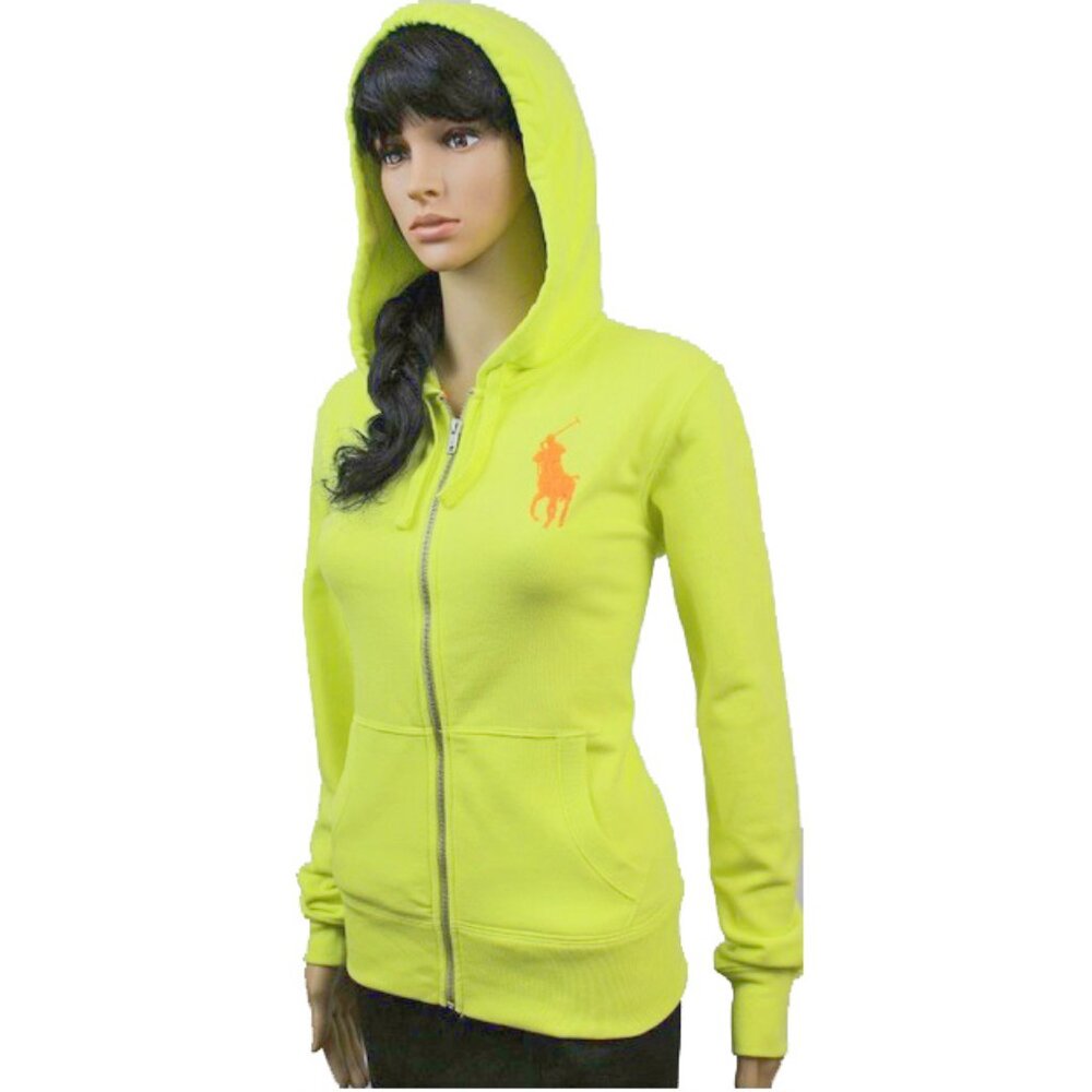 NEW Polo Ralph Lauren Big Pony Hoodie Sweatshirt!  Bright Yellow  Orange Player